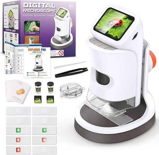 Kids Digital Microscope 1000X 1080P with Screen | Handheld Pocket Microscope for Kids 5-12, Portable Rechargeable STEM Science Kit, Educational Toy Gift for Boys & Girls (2026 New) by Uarzt