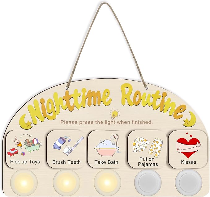 Bedtime Routine Chart for Toddlers, Visual Schedule Chart by AINBIN