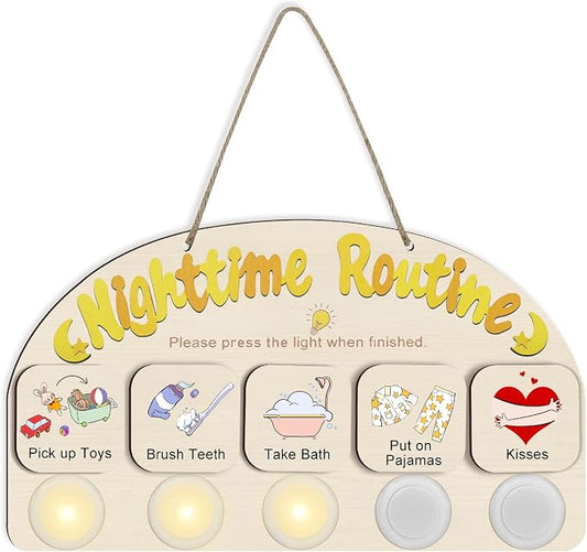 Bedtime Routine Chart for Toddlers, Visual Schedule Chart by AINBIN