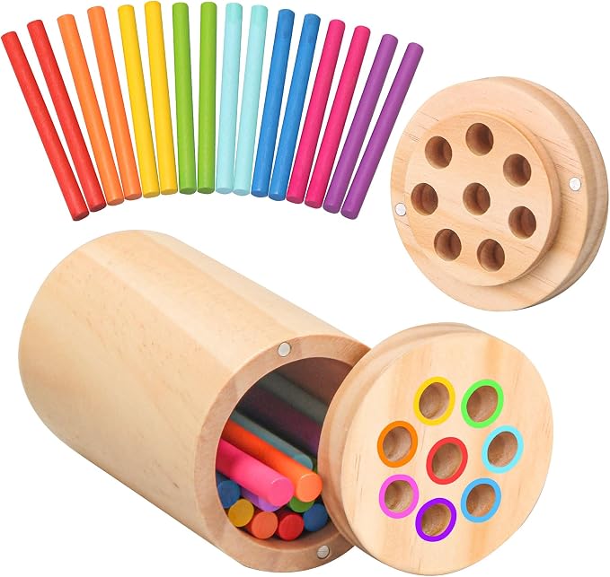 Montessori Toys for 1-3 Year Old,Color Sorting & Fine Motor Skills Preschool Learning Activities,Wooden Sensory Easter Toys for Toddlers by Tooysea