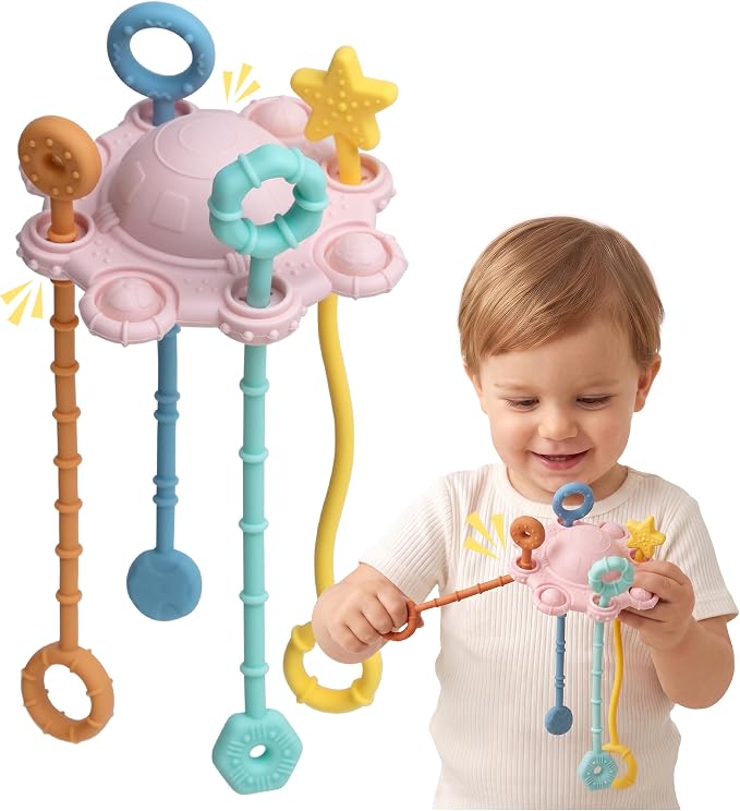 Montessori Pull String Toy Silicone Travel Toy by ETETOO