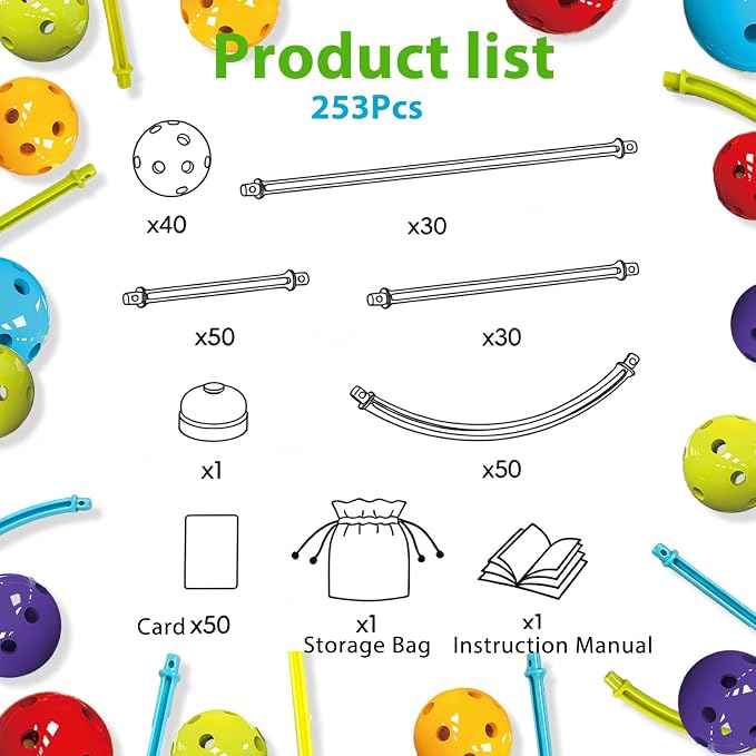 COUOMOXA 253 Pcs STEM Building Toys with Sound Bells - Image 6