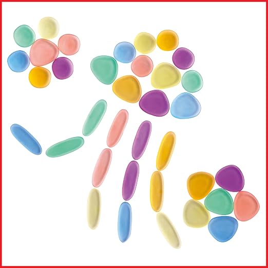 edxeducation Junior Rainbow Pebbles, Transparent, Mini Jar, Ages 18M+ - Image 6