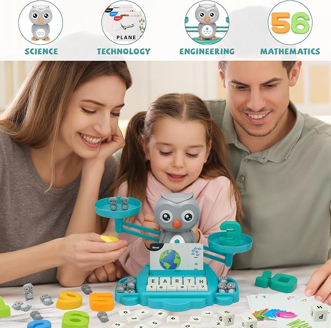 Snugzy Owl Balance Counting Toys Math Game Montessori Toys Learning Games for Kids Educational Toy Gifts for Boys Girls Age 5-7 - Image 6