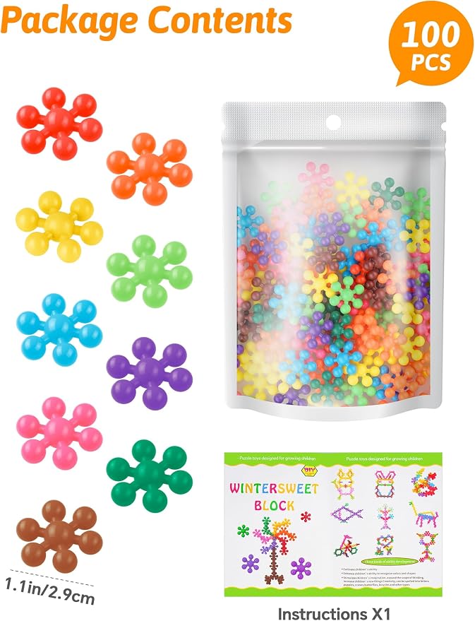 100PCS Building Blocks STEM Construction Toy for Kids 3+, Multi-Color - Image 5