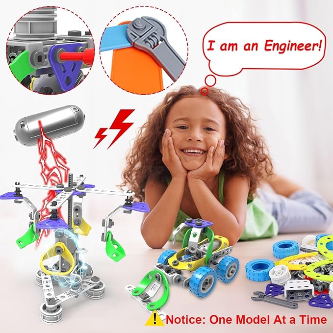 10 in 1 Electric STEM Toys for 5 6 7 8 9+ Year Old Boy Girl Birthday Gifts Educational Building Toys for Kids Ages 4-8 5-7 8-12 Stem Activities Construction Toy for Boys 6-8 8-10 Valentine Idea Gift
