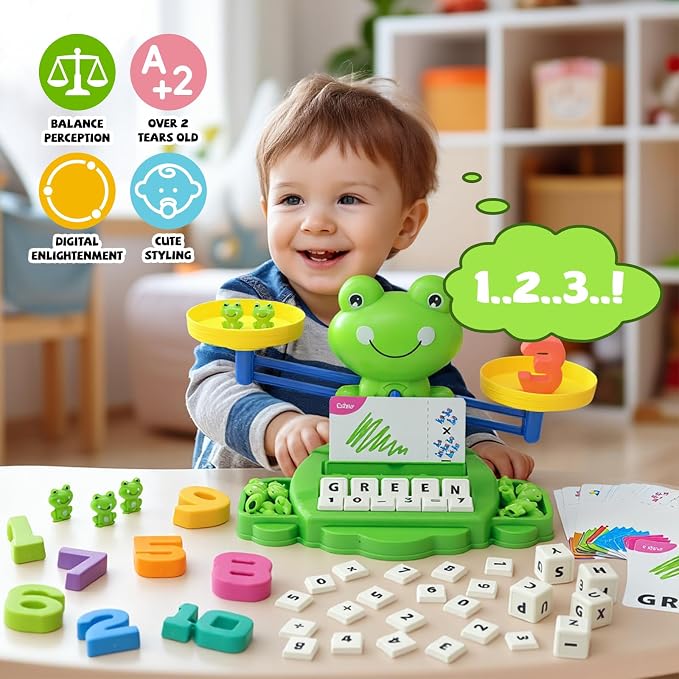 Snugzy Frog Balance Counting Toys Math Game Montessori Toys Learning Games for Kids Educational Toy Gifts for Boys Girls Age 5-7 - Image 2