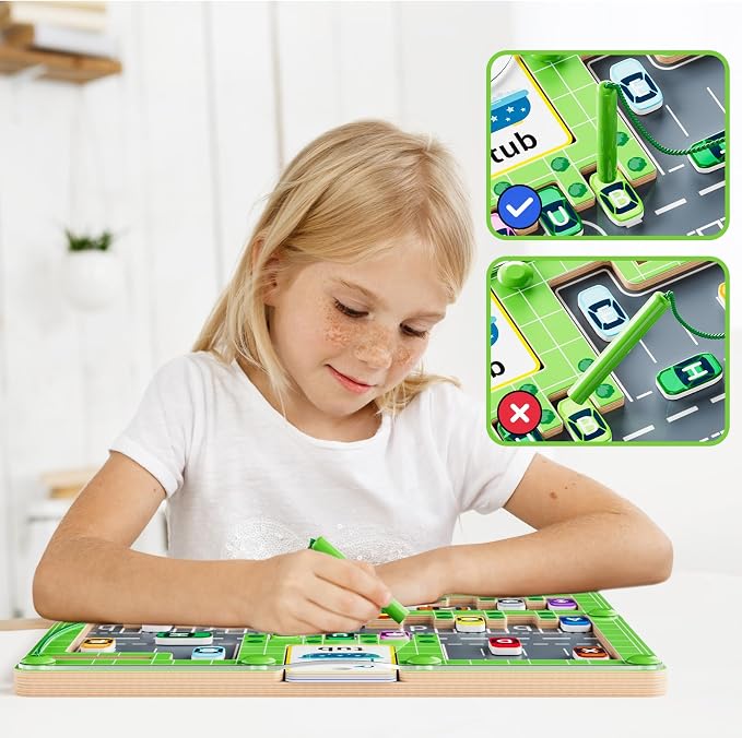 zhiwuzhu 2 in 1 Magnetic Color and Number Maze, Wooden Montessori Preschool Learning Toy, Fine Motor Skills Brain Game, Portable Travel Toy, Ideal Birthday for Toddlers 3-5 Year Old Boys Girls - Image 5