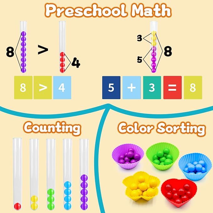Counting and Color Sorting Toys Set, Preschool Learning Toys - Image 5