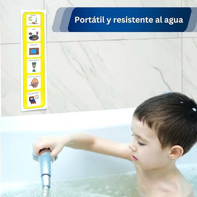 Bedtime Routine Kids Daily Schedule – Visual Schedule for Kids with Autism – Calendar Pocket Chart – Autism Learning Materials – Special Education (Spanish) - Image 5