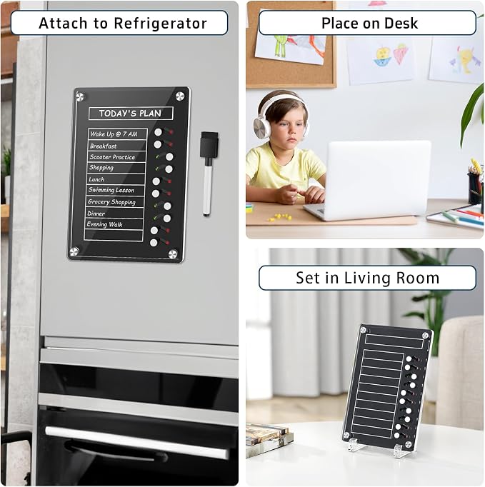 NiHome Chore Chart with Sliders,Magnetic to Do List Planning Board w/Stand - Image 5