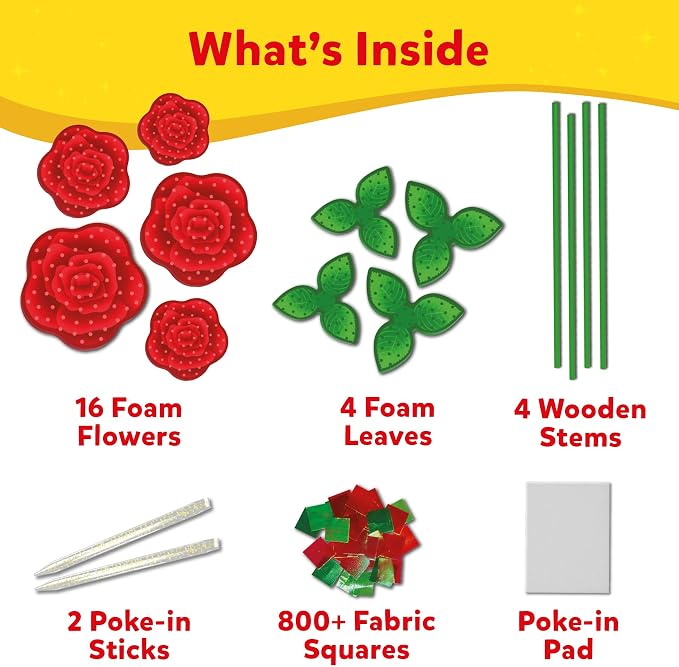 Skillmatics Poke-in Art – Rose Bouquet, Wood Craft Kit, Gift for Kids - Image 3