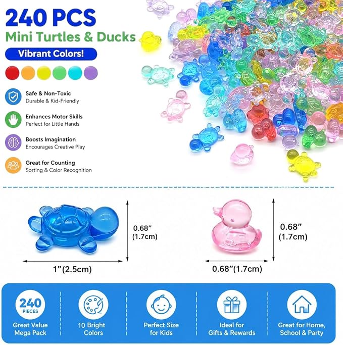 240PCS Translucent Counting Toys for Preschool with Storage Box - Image 3