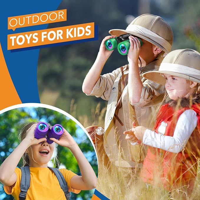 LET'S GO! Boy Toys Age 3-7 Kids Binoculars for Bird Watching|Hiking|Camping Toy for 3 4 5 6 7 Year Old Boy Girl Christmas Birthday Gifts Outdoor Travel Toys for Kid Boys Ages 3-6 Stocking Stuffers - Image 3