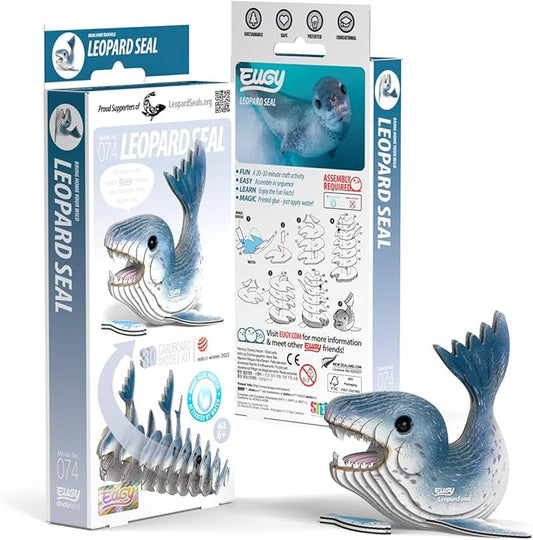 Eugy Leopard Seal 3D Puzzle - 22 Piece Eco-Friendly Educational Toy Puzzle for Boys, Girls & Kids Ages 6+