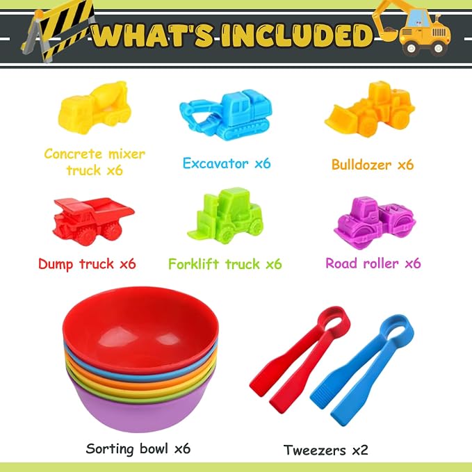 Sorting Colors Counting Game for Kids Car Matching Toys with Sorting Cups and Games Dice, Montessori Preschool Learning Activities Gifts for Toddlers Kids 3 4 5 6 + - Image 2