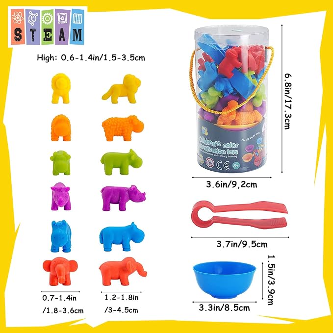 UNIQUE KIDS Counting Educational Learning Toy Set with Sorting Cups – Engaging Sensory Color Classification Training Game for Toddlers and Preschoolers Training Ages 3 and Up - Image 6