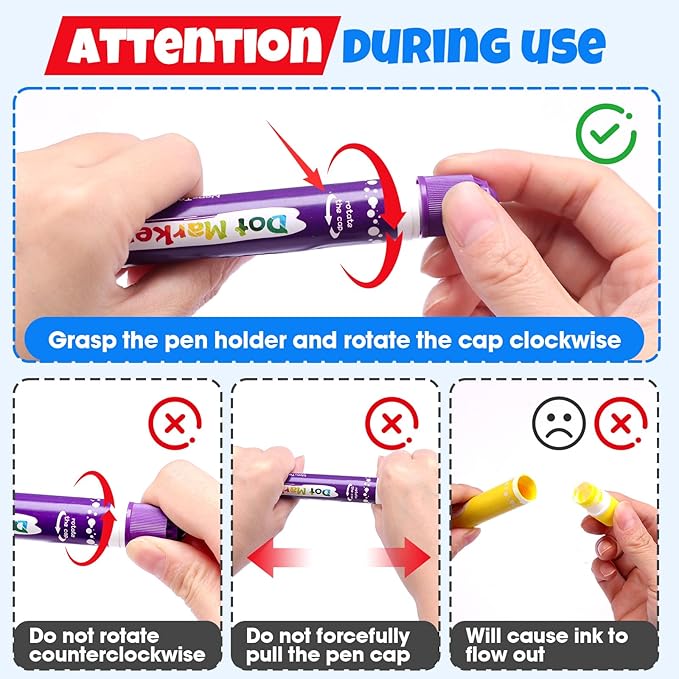 FUMILE Dot Markers for Toddlers 1-3,8 Colors Bingo Daubers for kids,Non-Toxic and Washable Bingo Dot Markers for Art and Craft.Dot Paints for kids Drawing Coloring Supplies