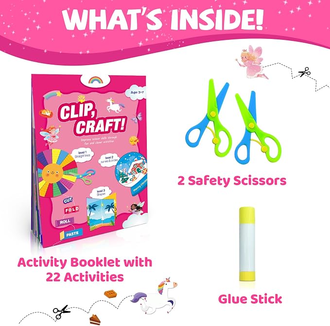 Toddler Scissor Skills Activity Book, Art Supplies and Crafts for Kids 4-6 - Image 2