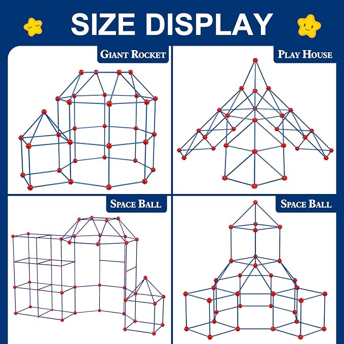 Fort Building Kit for Kids,STEM Construction Toys, Educational Gift for 4 5 6 7 8 9 10 11 12 Years Old Boys and Girls,Ultimate Creative Set for Indoor & Outdoors Activity,200 Pcs,Original - Image 3