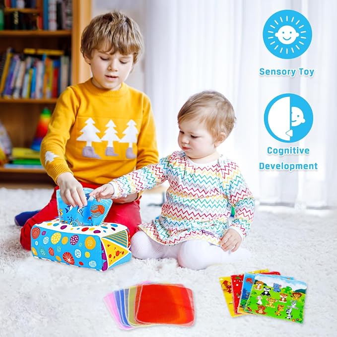 Baby Toys 6-12 Months: Baby Tissue Box 6 Month Old Montessori Toy - Image 7
