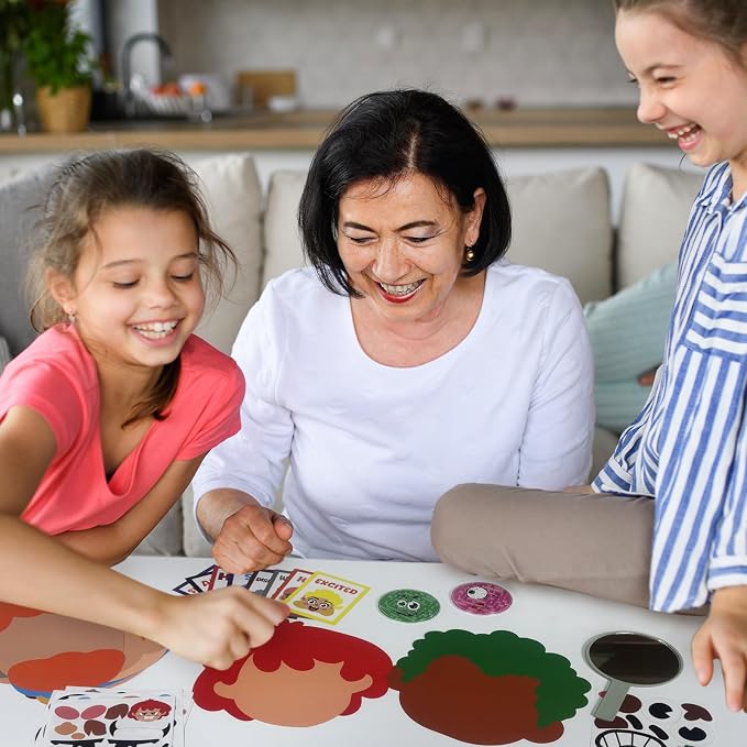 Cinrobiye Social Emotional Learning Activities Montessori Sensory Emotional & Feelings Creative Crafts Set with 9 Face Boards Emotion Flashcards Feelings Sensory Bottles Therapy Game for Preschoolers - Image 5