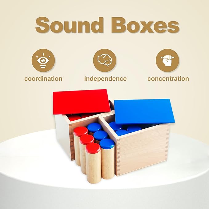 MONTESSORI OUTLET Sound Boxes for 3-6 Years Montessori Education at School and Home
