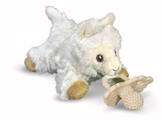 RaZbaby Llama RaZbuddy RaZberry Teether/Pacifier Holder w/Removable Baby Teether Toy - 0M+ - Bpa Free (Llama)