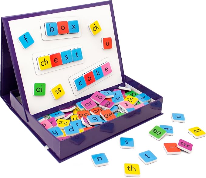Junior Learning Rainbow Phonics Tiles with Built-in Magnetic Board Multi by JuniorLearning