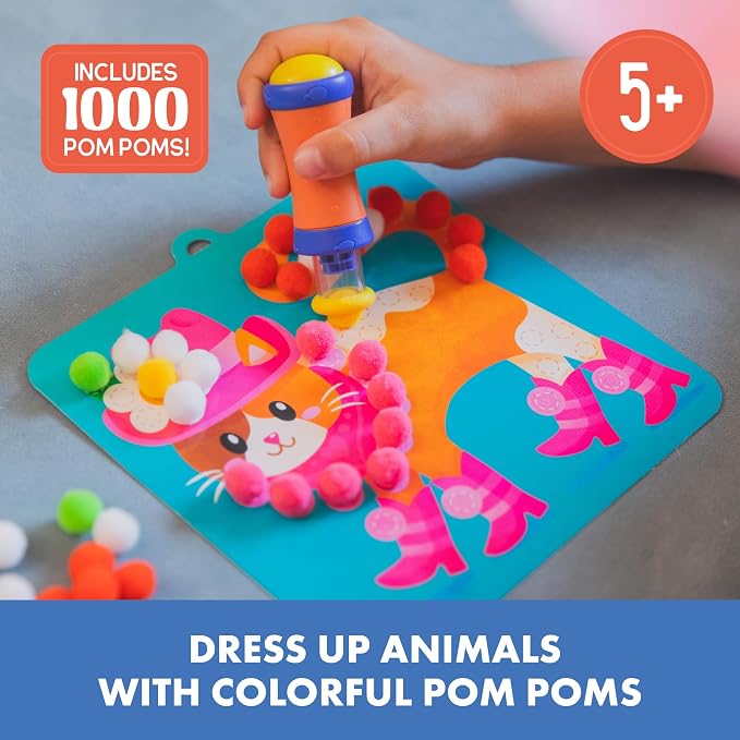 Educational Insights Pom Pom Kit: Animal Dress Up - Arts and Crafts for Kids 4-6, DIY Arts & Crafts Kits, Kids No Mess Activities, Preschool and Kindergarten Crafting Set, Toddler Craft Supplies - Image 2