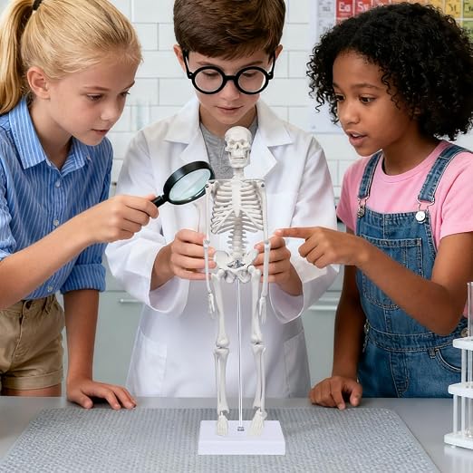 Human Skeleton Model for Anatomy: 17"H Mini Human Body Model with Movable Arms, Legs & Sturdy Stand, Scientific Bone Model for Teaching & Simpl Display - Image 6