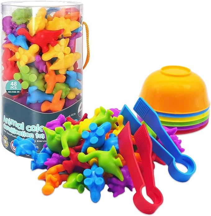UNIQUE KIDS Counting Educational Learning Toy Set with Sorting Cups - Engaging Sensory Color Classification Training Game for Toddlers Preschoolers Ages 3 Years and Up by UNIQUEKIDS