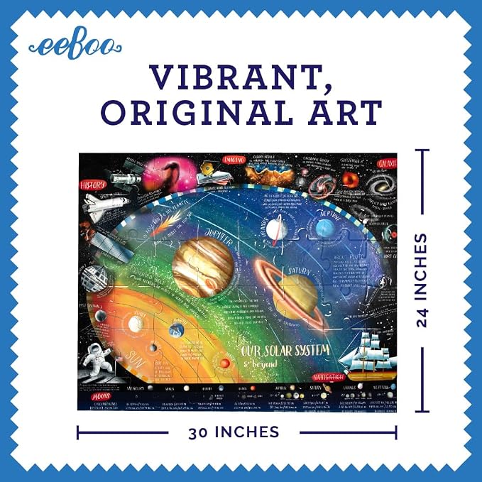 eeBoo Solar System 48 Giant Piece Children's Puzzle, 30" x 24" - Image 2