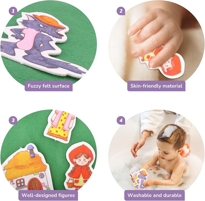 CHEFAN 4 Pack Felt Board Story Set, The Mitten, The Little Red Riding Hood, Gingerbread Man, Ugly Duckling, Precut Felt/Flannel Figure Pieces Teaching Wall for Preschool Activity Early Storytelling - Image 3
