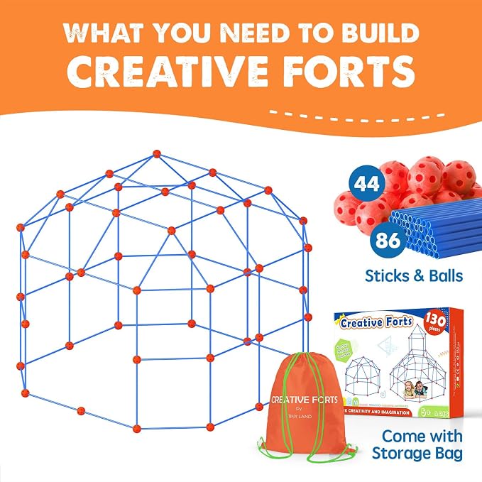 Tiny Land Fort Building Kit for Kids Ages 4-12, STEM Building Toy - Image 2