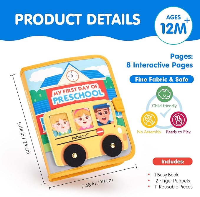 hahaland Busy Book Preschool Learning Activities, First Day of School Gifts - Image 7