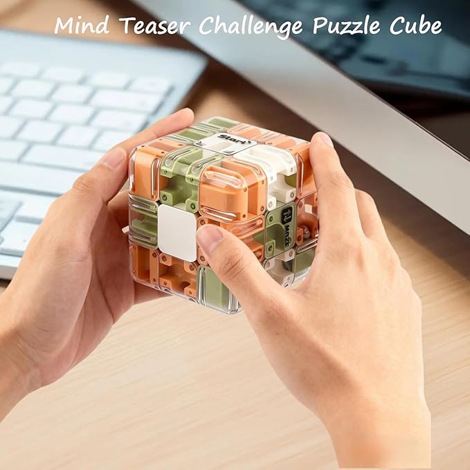 Large Labyrinth 3D Puzzles Maze Cube - Engaging Brain Teaser Toy, 3D Puzzle Maze Games, 3D Puzzle Magic Cube & Ball, Educational Focus Game Gift for Adults Teens (1pcs)