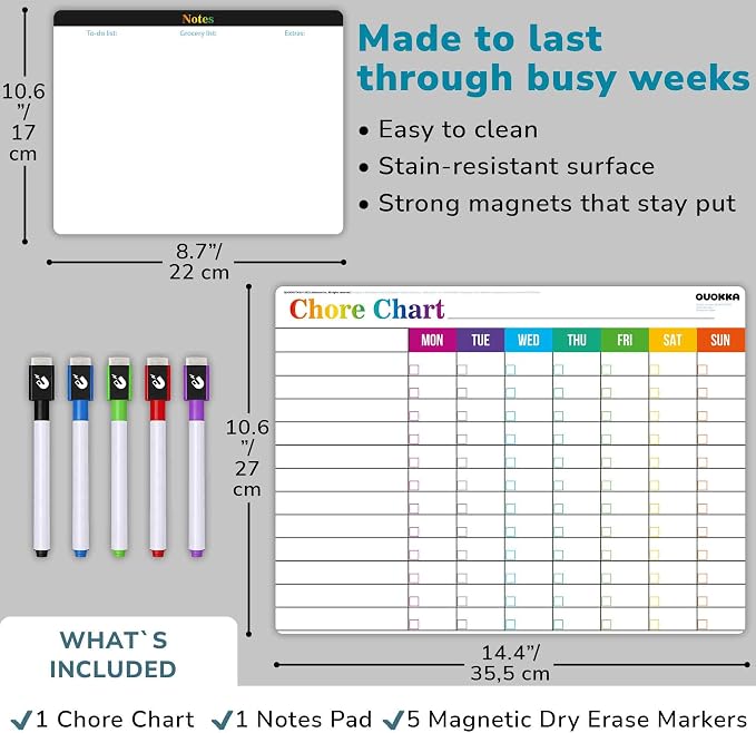 Magnetic Chore Chart for Kids at Home - Gift Reward Visual Schedule Chart - Image 2