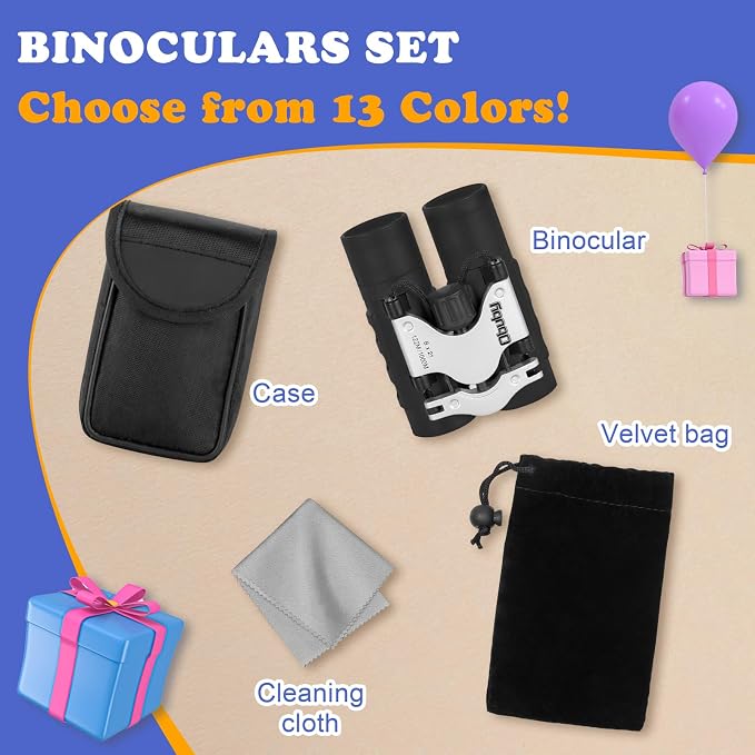 Real Binoculars for Kids Gifts for 3-12 Years Boys Girls 8x21 High-Resolution Optics Compact Toy Binocular for Bird Watching,Travel, Camping - Image 8