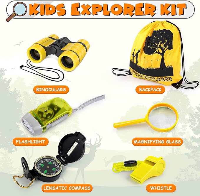 ESSENSON Kids Explorer Kit - Adventure Kit for Kids, Outdoor Explorer Kit with Binoculars, Summer Outdoor Toys for Kids Ages 4-8 - Image 2