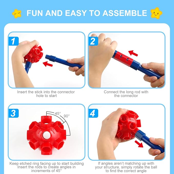 SpringFlower Fort Building Kit for Kids,STEM Construction Toys, Educational Gift for 3 4 5 6 7 8 9 10 11 12 Years Old Boys and Girls,Ultimate Creative Set for Indoor & Outdoors Activity,100 Pcs - Image 2