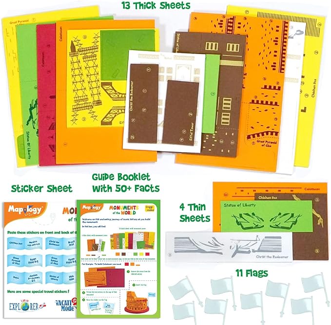 Imagimake Mapology World Map Puzzle & Monuments of World Bundle | 3D Puzzles for Kids | Learn Wonders of the World, Country and Capitals for Kids Ages 5 6 7 8 9 10 11 12 13 Years - Image 7