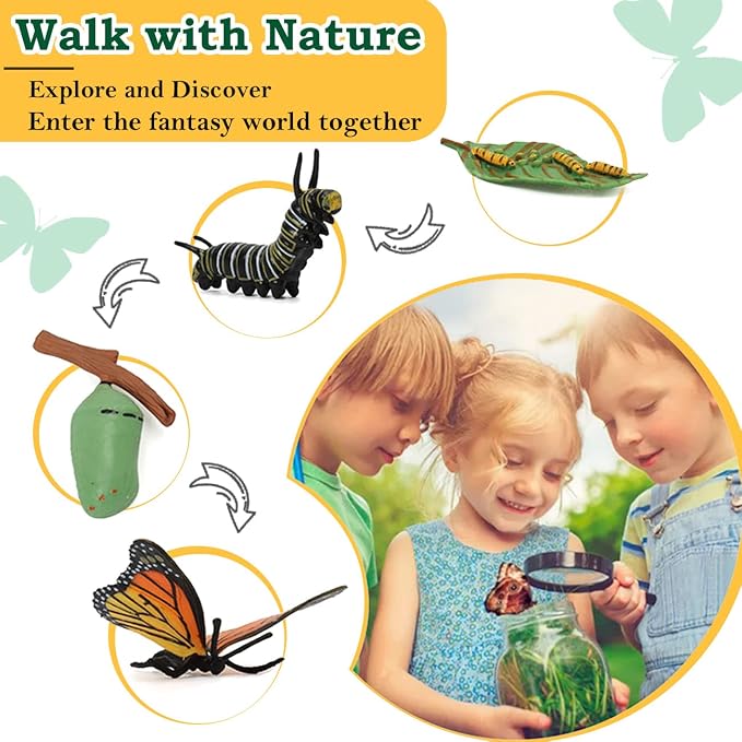 Life Cycle Learning Toys for Kids: Life Science Education Kits with Butterfly, Frog, Chicken, Mantis, Bee, Plants - 25 Pieces Animal Figurines Montessori Toys for Children Age 3 4 5 6 7 8+ - Image 4