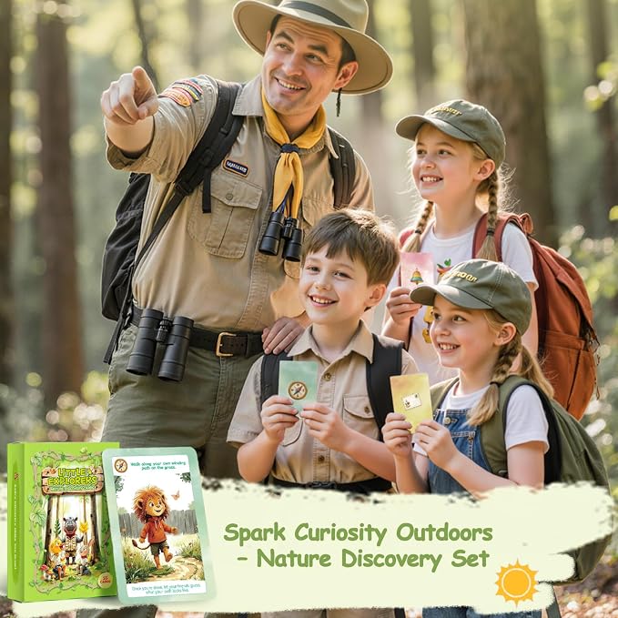 Kids Nature Scavenger Hunt – Outdoor Game for Kids | Laminated Waterproof, Wipe-Clean | 55 Cards, 5 Themes, Spinner & Stickers, Soft-Touch | Ages 3–12 Stocking Stuffers - Image 7
