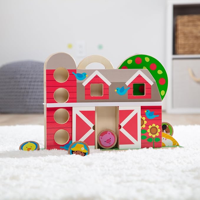 Melissa & Doug GO Tots Wooden Barnyard Tumble with 4 Disks - FSC Certified - Image 9