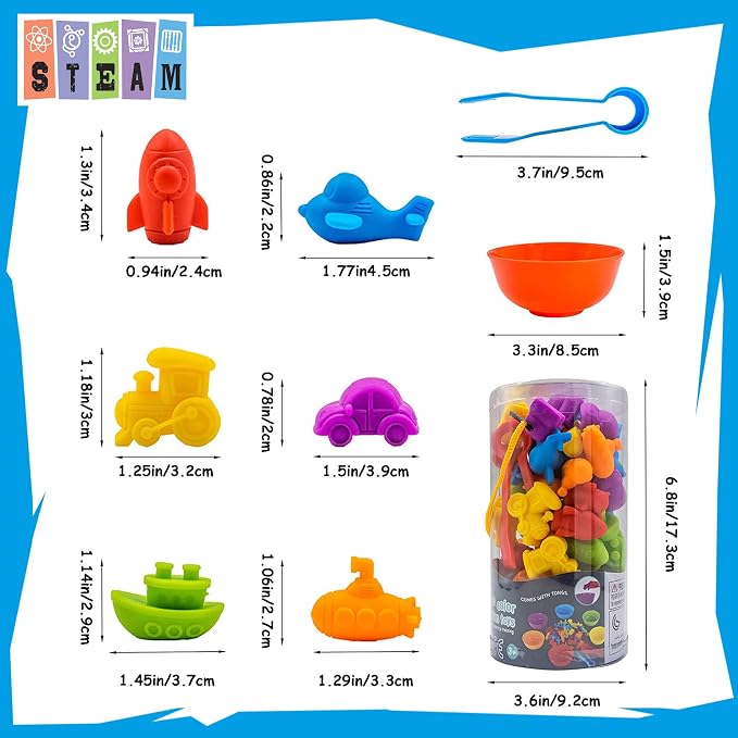 UNIQUE KIDS Counting Educational Learning Toy Set with Sorting Cups – Fun Color Classification and Math Training Game for Toddlers and Preschoolers Ages 3 and Up - Image 4