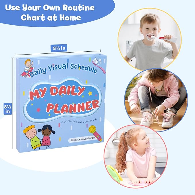 Magnetic Visual Schedule for Kids - Morning & Bedtime Routine Chart with 96 Activity Magnets, Foldable Board for Daily Routine, Chore Organizer & ADHD Tools - Image 6