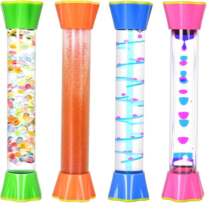 Sensory Tubes 4 Pack - Liquid Motion Bubbler Toy by KongLam