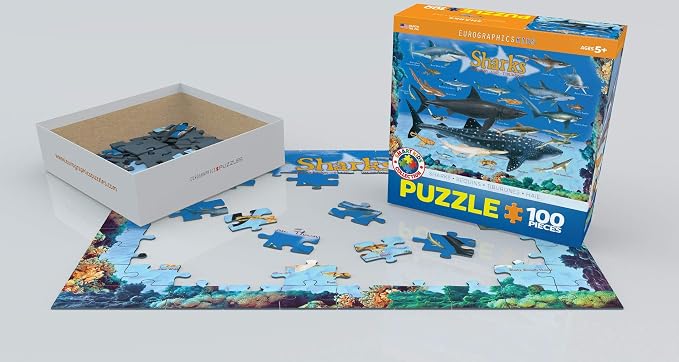 Sharks 100 Piece Jigsaw Puzzle - Image 3