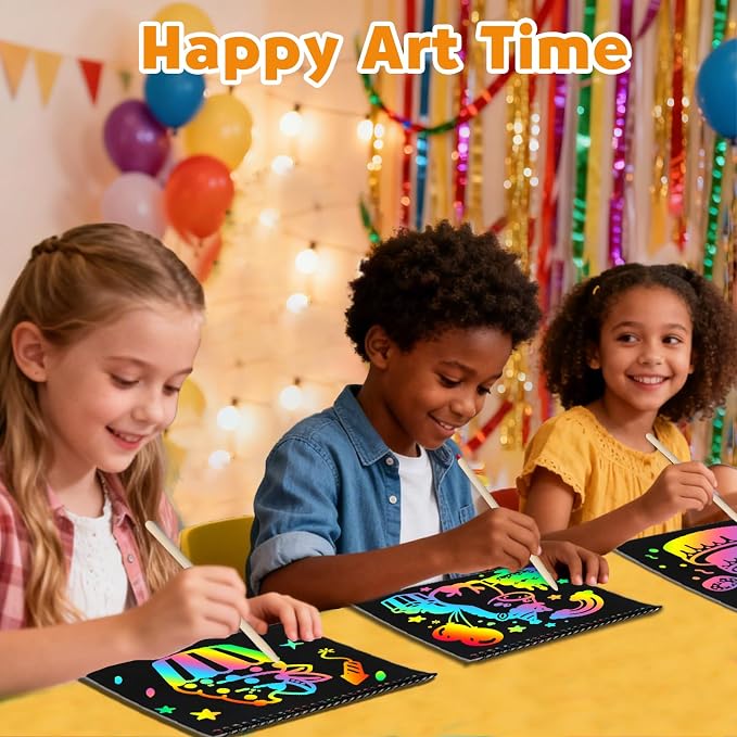ZMLM Scratch Paper Art-Crafts Gift: 2 Pack Rainbow Notebooks Supplies Toys - Image 4